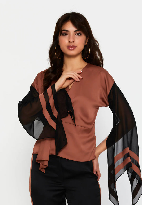 Mid-Length Solid Color Regular Blouse