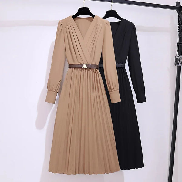 Elegant French Style Hong Kong Style Luxury Lightweight Long Sleeve Dress For Women 2024 Early Autumn Socialite Dress