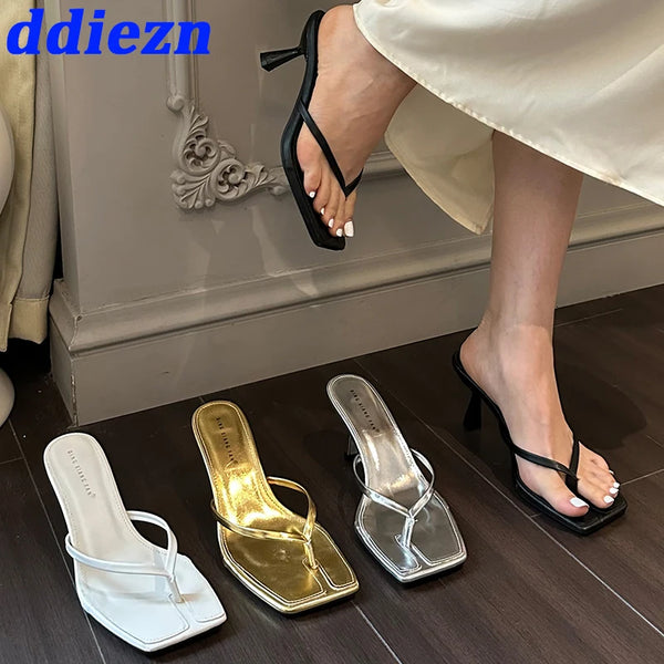 Female Summer Sexy Heels Sandals Slides Ladies Shoes Fashion Women Pumps Flip Flops Luxury High Heels Slippers Shoes