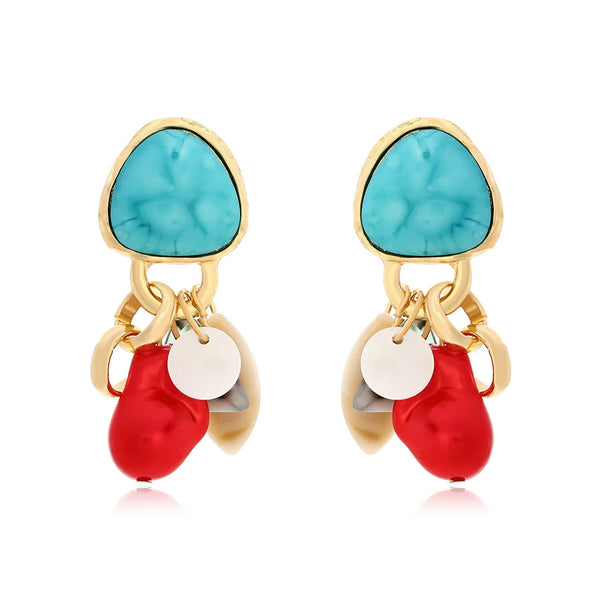 2025 New ZAA Colorful Acrylic Resin Earrings for Women Summer Trend Vintage Ethnic Style Jewelry Accessories